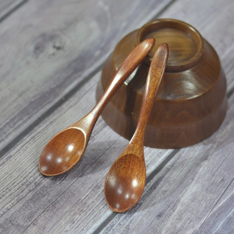 Creative Wooden Spoon with Logo Engraving for Children&prime;s Wooden Spoon Soup Spoon Coffee Spoon