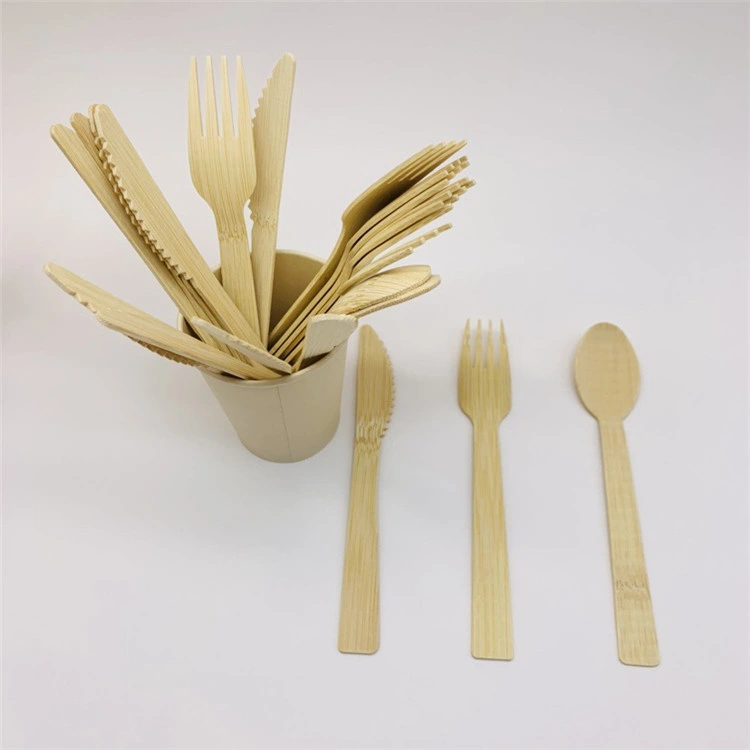 Disposable Bagasse Round Plates with 6&quot; Bamboo Fork