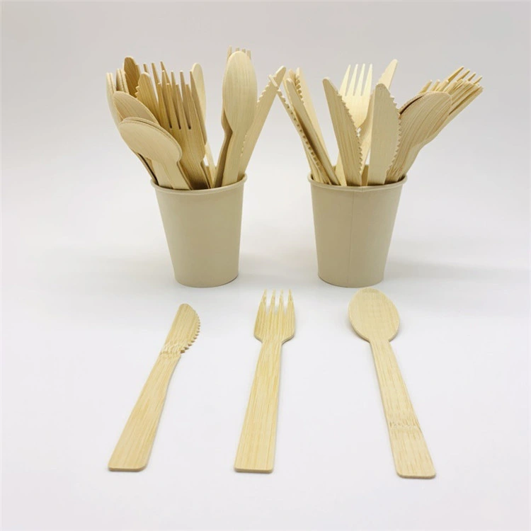 Disposable Bagasse Round Plates with 6&quot; Bamboo Fork