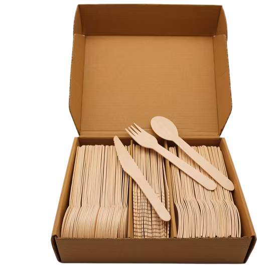Single Use Eco Friendly Bamboo Wooden Cutlery Sets Knife